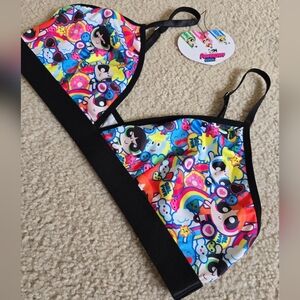 NWT ROMWE Powerpuff Girls CN Cartoon Network Adjustable Straps Bralette Large